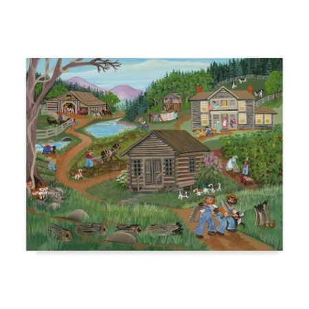 Carol Salas 'Old Log Church House' Canvas Art,35x47